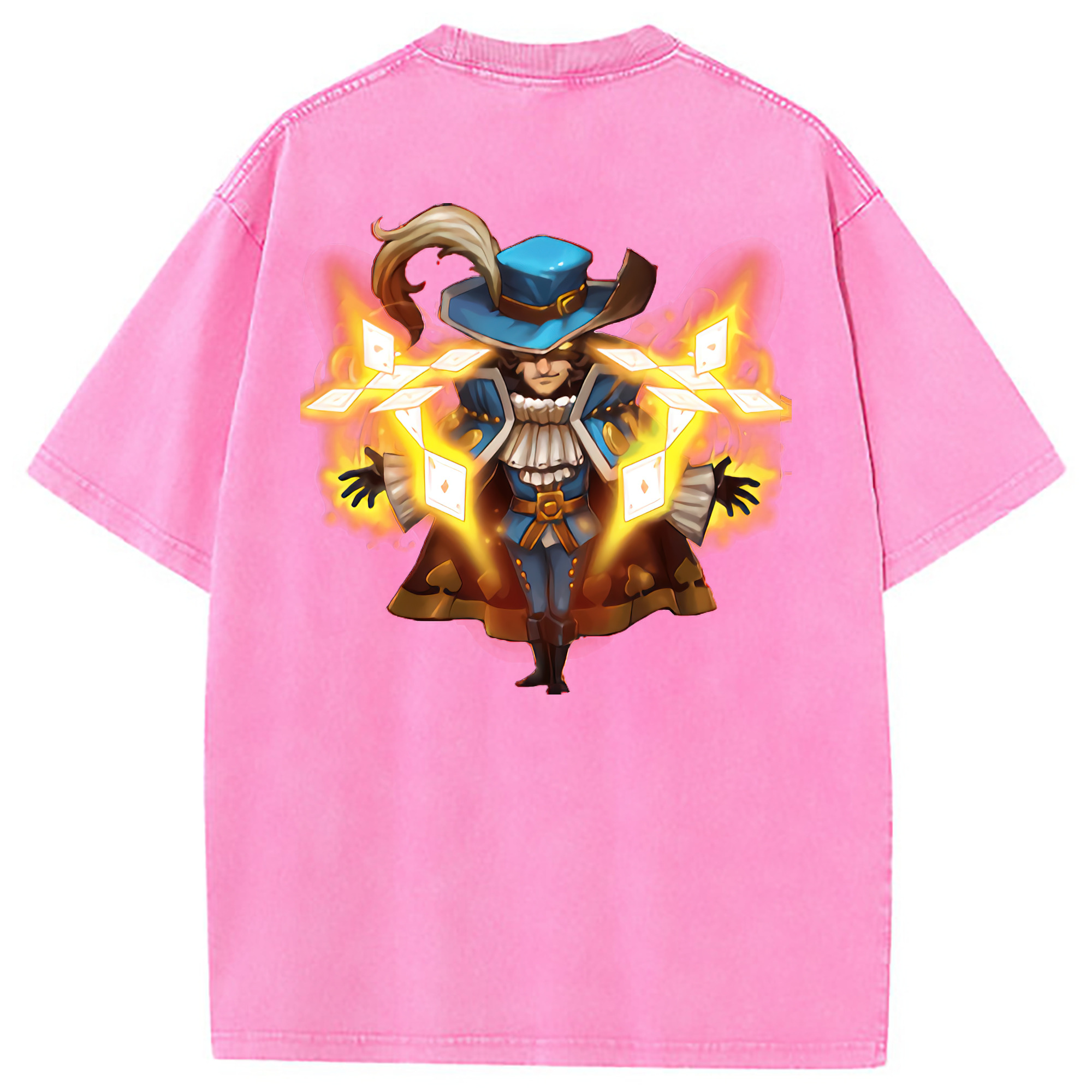 （画像用） リーグ・オブ・レジェンド League of Legends LOL 綿100% ヴィンテージ風 半袖Tシャツ（背面プリント）